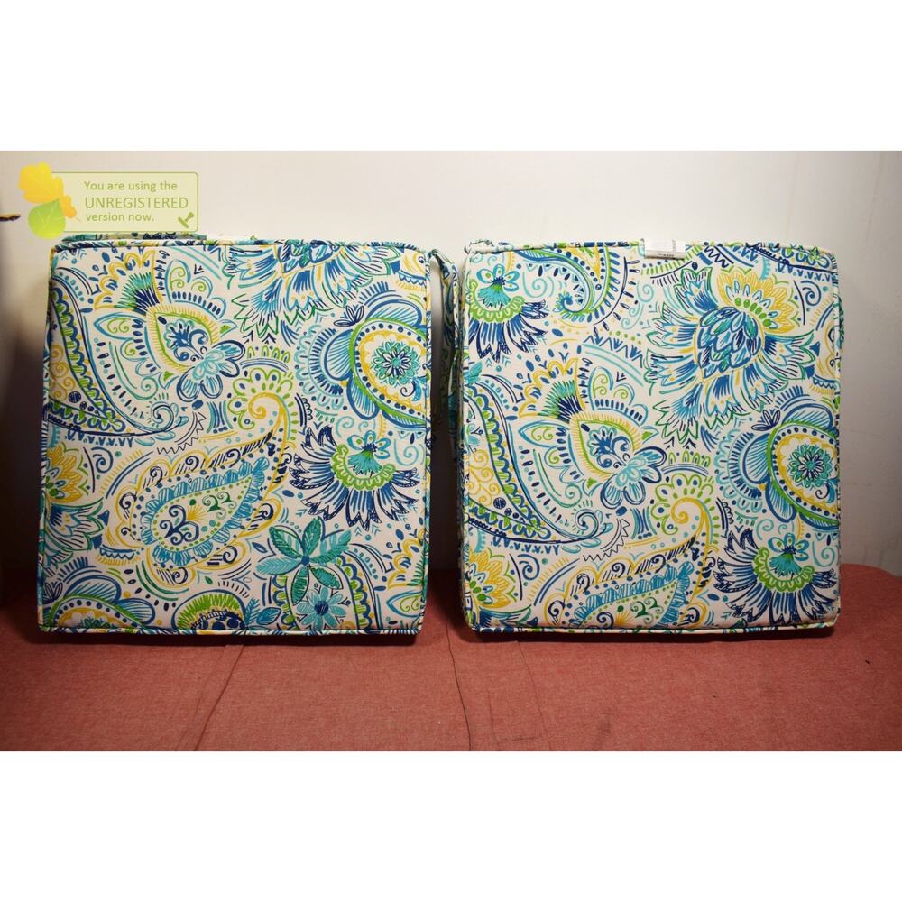 Kensington Garden 2pc 18"x18" Outdoor Chair Cushions Baltic
